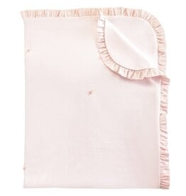 BABY CLUB CHIC sweet roses ruffled emb receiving blanket