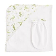 BABY CLUB CHIC river crocs hooded towel w/mitt set 31'x28'