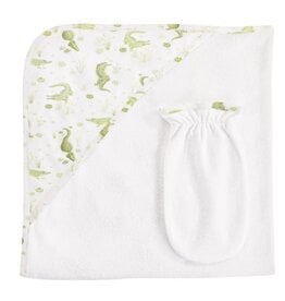 BABY CLUB CHIC river crocs hooded towel w/mitt set 31'x28'