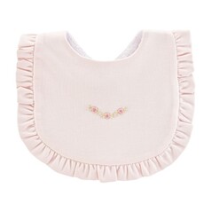 BABY CLUB CHIC sweet roses ruffled bib w/embroidery