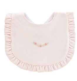 BABY CLUB CHIC sweet roses ruffled bib w/embroidery