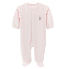 BABY CLUB CHIC sugarplum steps footie w/lace trim