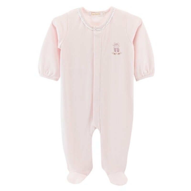 BABY CLUB CHIC sugarplum steps footie w/lace trim