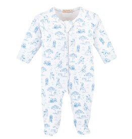 BABY CLUB CHIC barking bliss - blue zipped footie