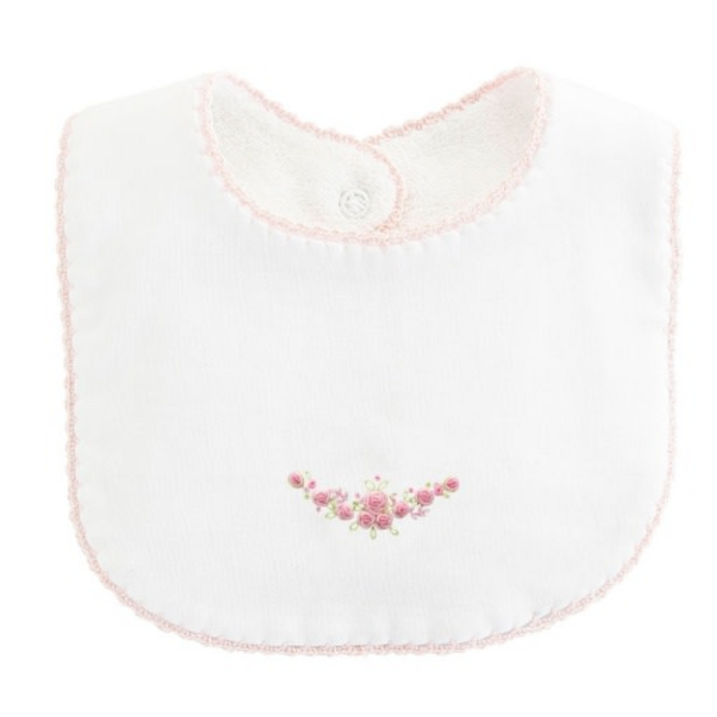BABY CLUB CHIC blossom moon bib w/crochet trim