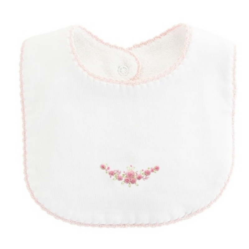 BABY CLUB CHIC blossom moon bib w/crochet trim