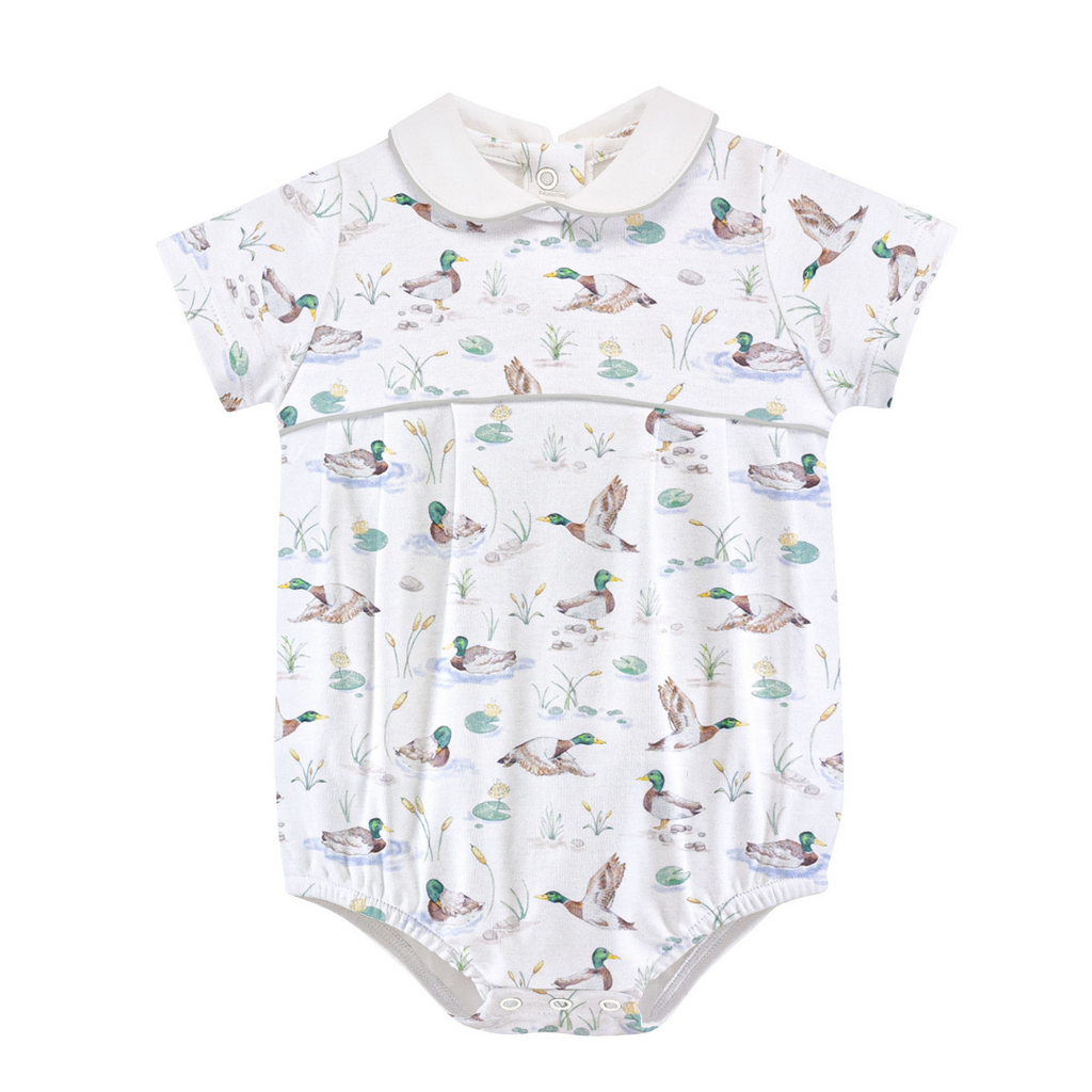 BABY CLUB CHIC mallard ducks bubble w/ round collar