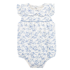 BABY CLUB CHIC blue romantic toile bubble w/round collar & bows
