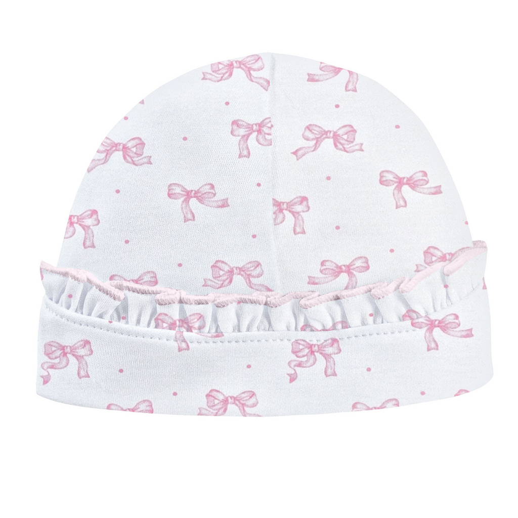 BABY CLUB CHIC tiny pretty bows hat w/ ruffle