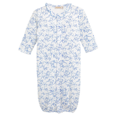 BABY CLUB CHIC blue romantic toile conv. gown w/ruffle