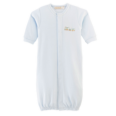 BABY CLUB CHIC little train conv. gown w/ piping trim