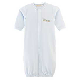 BABY CLUB CHIC little train conv. gown w/ piping trim