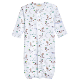 BABY CLUB CHIC mallard ducks conv. gown  w/piping