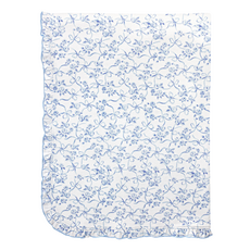 BABY CLUB CHIC blue romantic toile blanket with ruffle 30'x28.5' in