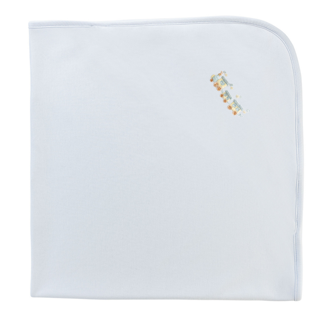 BABY CLUB CHIC little train receiving blanket