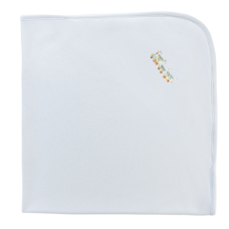 BABY CLUB CHIC little train receiving blanket