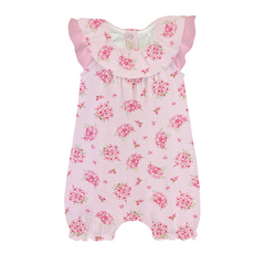 BABY CLUB CHIC soft hydrangeas romper w/ruffles