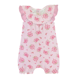 BABY CLUB CHIC soft hydrangeas romper w/ruffles