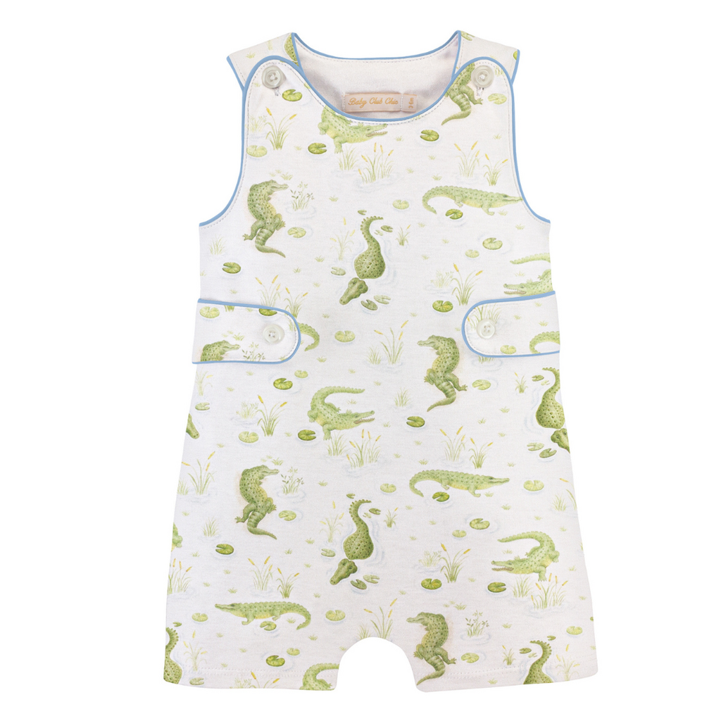 BABY CLUB CHIC river crocs romper w/buttons