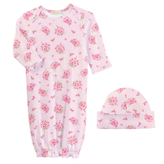 BABY CLUB CHIC soft hydrangeas gown and hat set