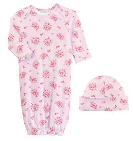 BABY CLUB CHIC soft hydrangeas gown and hat set