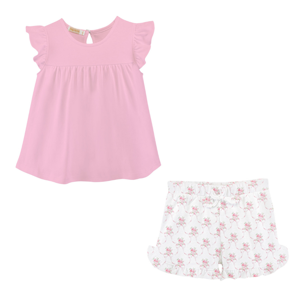 BABY CLUB CHIC sweet bows tee and short set
