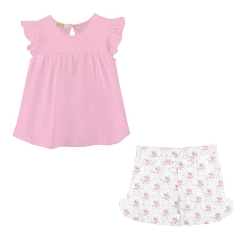 BABY CLUB CHIC sweet bows tee and short set