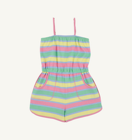 THE BEAUFORT BONNET COMPANY TOWNLEY T ROMPER Samford Stripe (Hamptons Hot Pink)/Worth Ave White