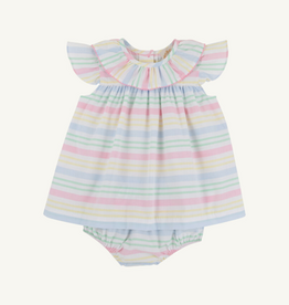 THE BEAUFORT BONNET COMPANY DOROTHY DAY DRESS-BROADCLOTH San Antonio Stripe/Hamptons Hot Pink