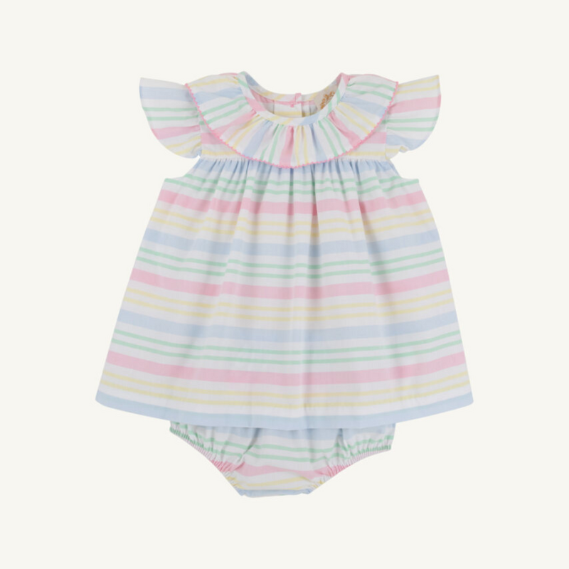 THE BEAUFORT BONNET COMPANY DOROTHY DAY DRESS-BROADCLOTH San Antonio Stripe/Hamptons Hot Pink