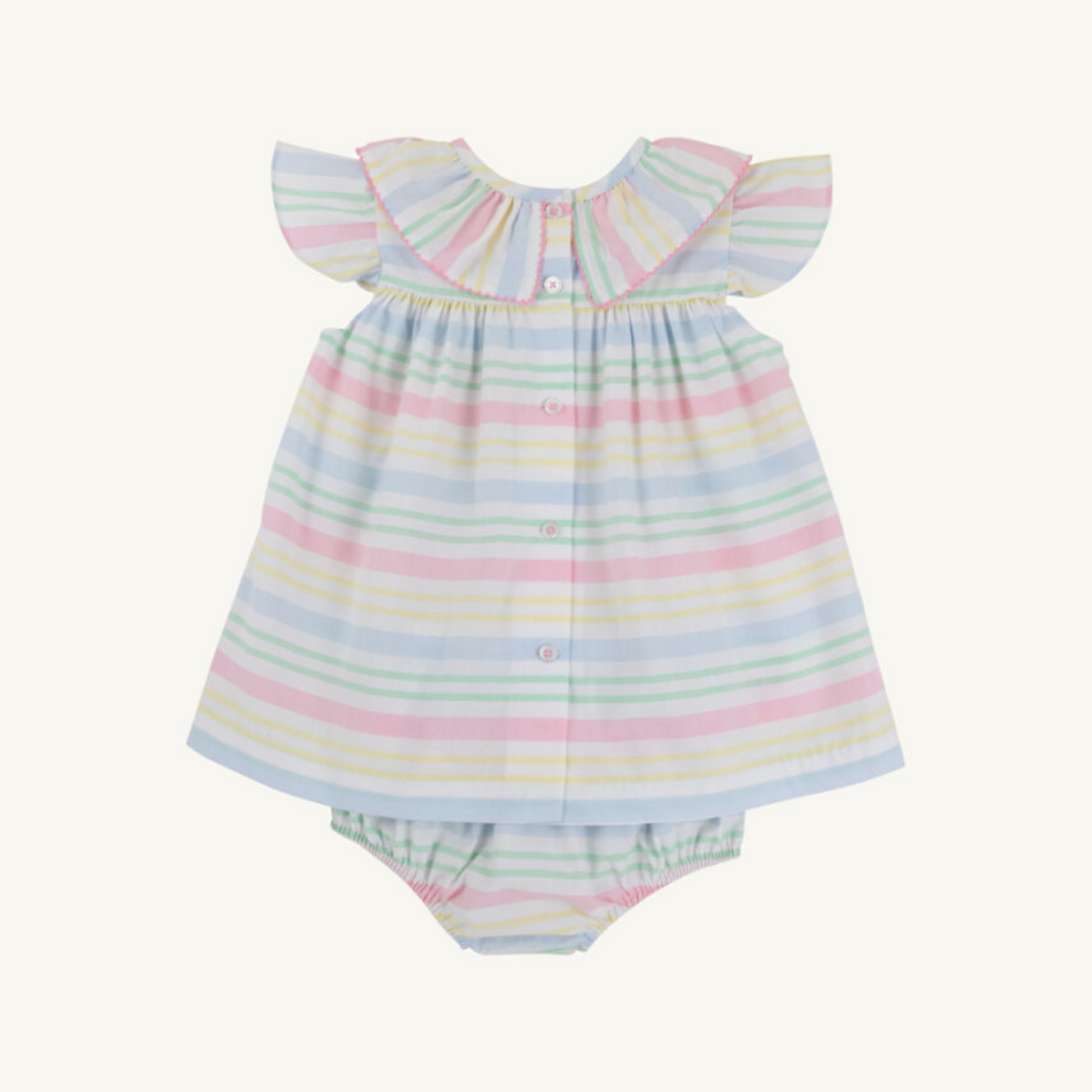 THE BEAUFORT BONNET COMPANY DOROTHY DAY DRESS-BROADCLOTH San Antonio Stripe/Hamptons Hot Pink