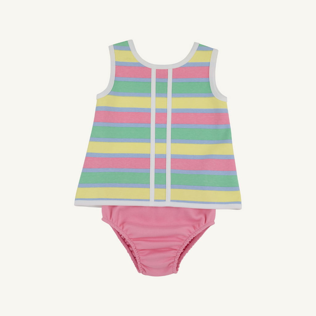 THE BEAUFORT BONNET COMPANY Mary Simms Bloomer Set Samford Stripe Hamptons Hot Pink