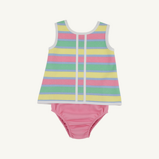 THE BEAUFORT BONNET COMPANY Mary Simms Bloomer Set Samford Stripe Hamptons Hot Pink