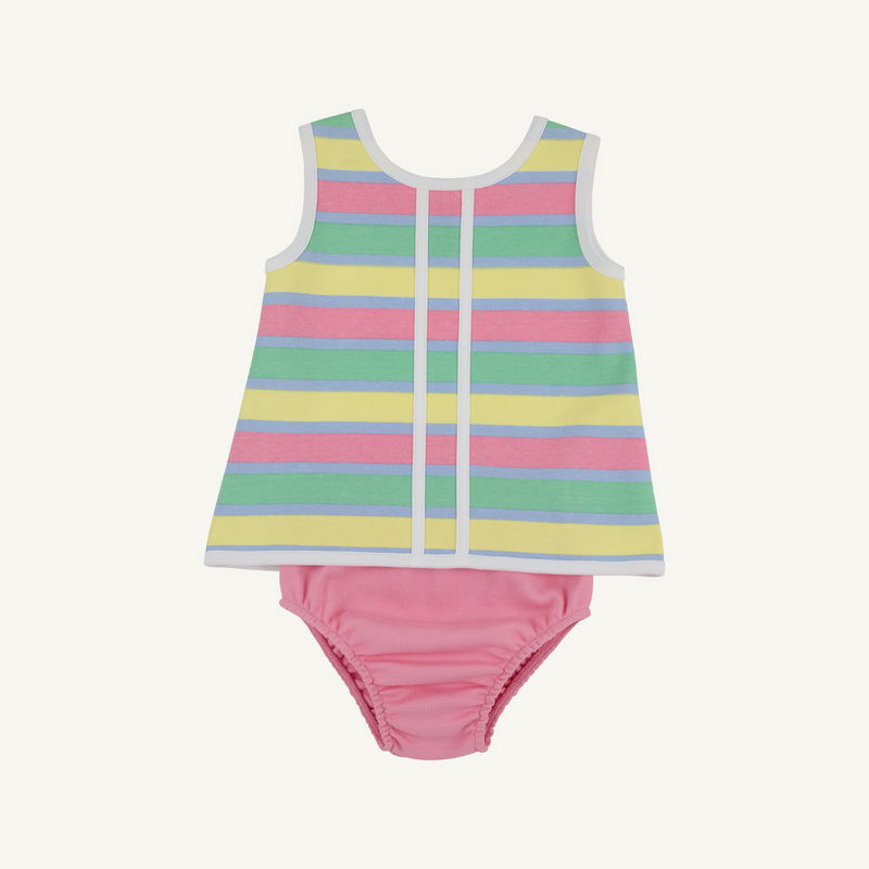 THE BEAUFORT BONNET COMPANY Mary Simms Bloomer Set Samford Stripe Hamptons Hot Pink
