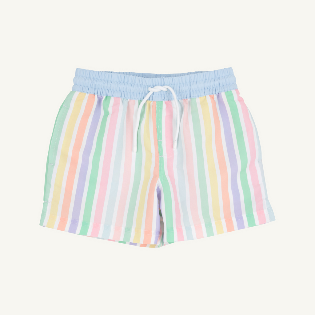THE BEAUFORT BONNET COMPANY TORTOLA SWIM TRUNKS Southampton Stripe/Worth Ave White