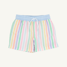 THE BEAUFORT BONNET COMPANY TORTOLA SWIM TRUNKS Southampton Stripe/Worth Ave White