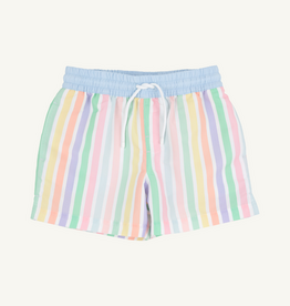THE BEAUFORT BONNET COMPANY TORTOLA SWIM TRUNKS Southampton Stripe/Worth Ave White
