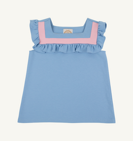 THE BEAUFORT BONNET COMPANY DARLA DAY TOP Sarasota Sky/Sandpearl Pink