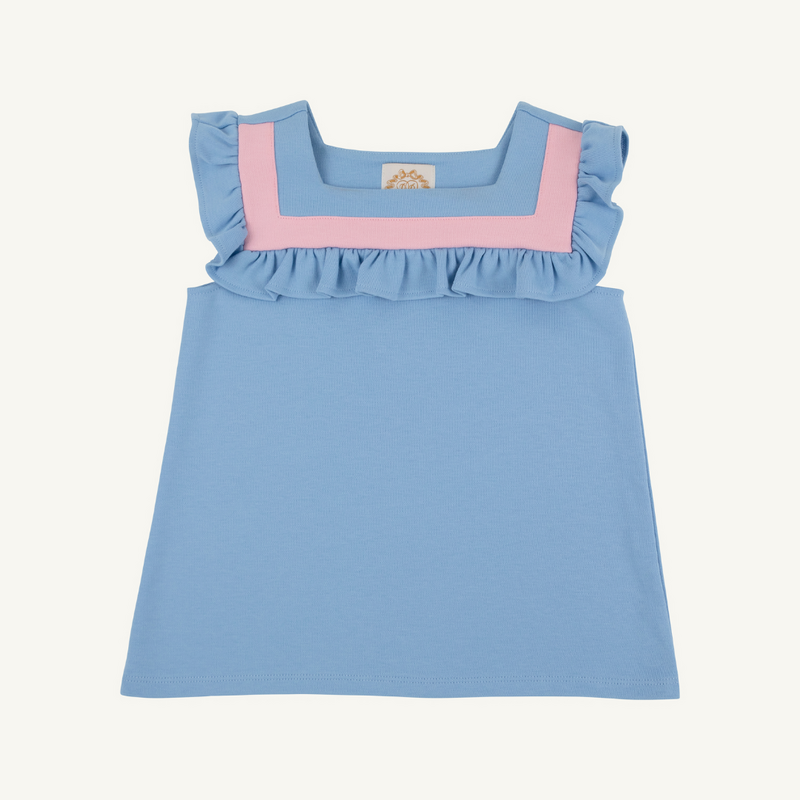 THE BEAUFORT BONNET COMPANY DARLA DAY TOP Sarasota Sky/Sandpearl Pink