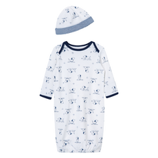 Little Me puppy toile gown/hat