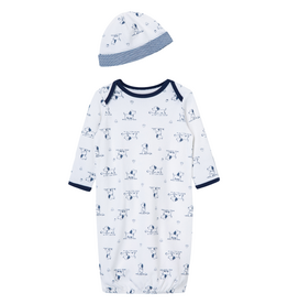 Little Me puppy toile gown/hat