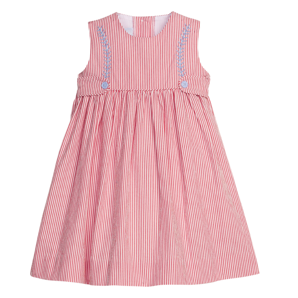LITTLE ENGLISH Button Tab Nantucket Dress - Baseball