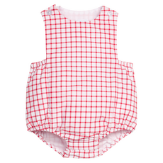 LITTLE ENGLISH Louis Sunsuit - Red Windowpane