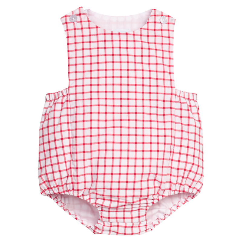LITTLE ENGLISH Louis Sunsuit - Red Windowpane