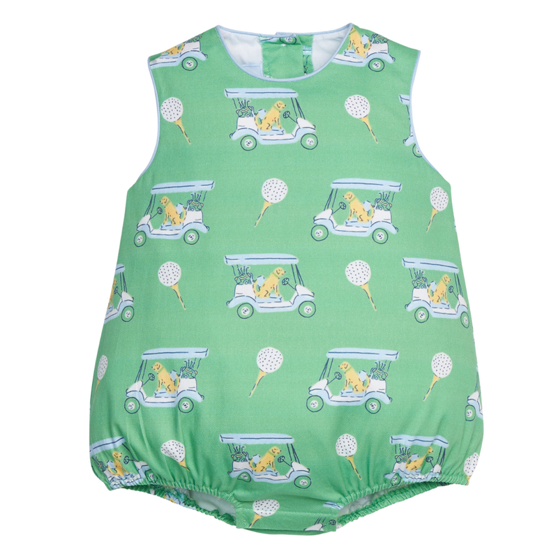 LITTLE ENGLISH Round Neck Bubble - Blue Paws on Par