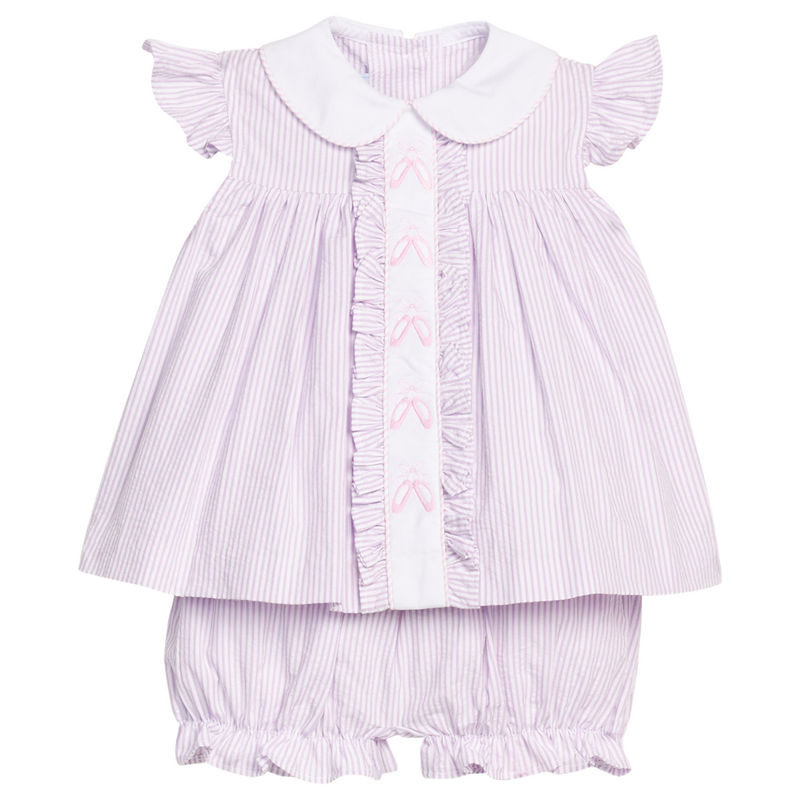 LITTLE ENGLISH Ruffled Sally Bloomer Set - Ballet