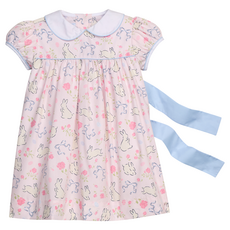 LITTLE ENGLISH Short Sleeve Natalie Dress - Bunny Blooms