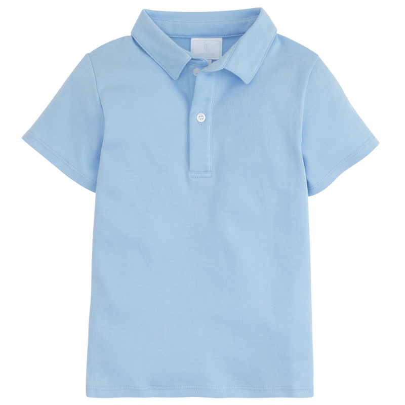 LITTLE ENGLISH Short Sleeve Polo - Light Blue
