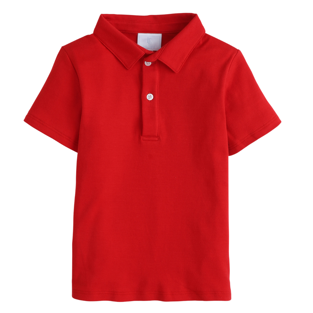 LITTLE ENGLISH Short Sleeve Polo - Red