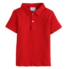 LITTLE ENGLISH Short Sleeve Polo - Red